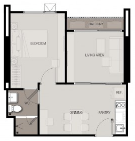 Life Sukhumvit 48 1 Bedroom plus Type B1