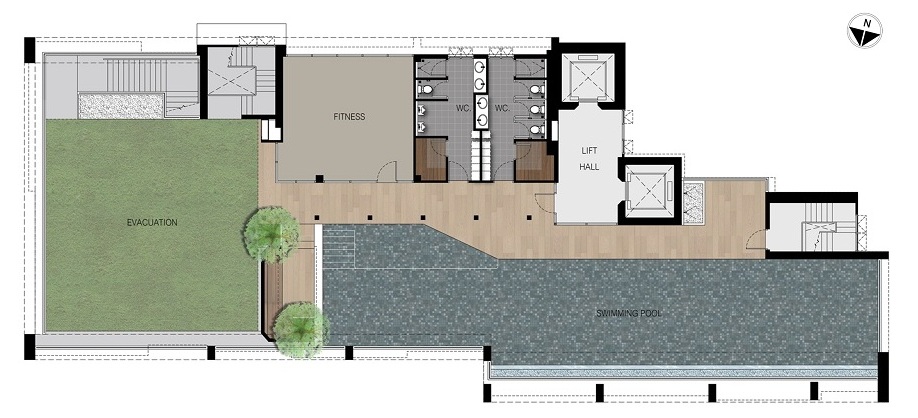 Life Sukhumvit 48 19th floor plan N tower