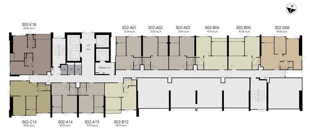 Life Sukhumvit 48 2nd floor plan S tower