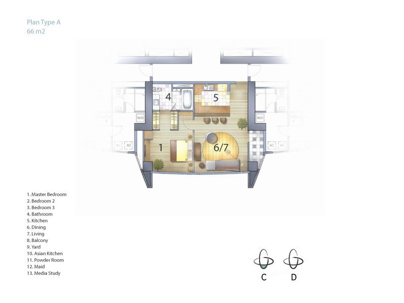 Millennium Residence 1 Bedroom Type A