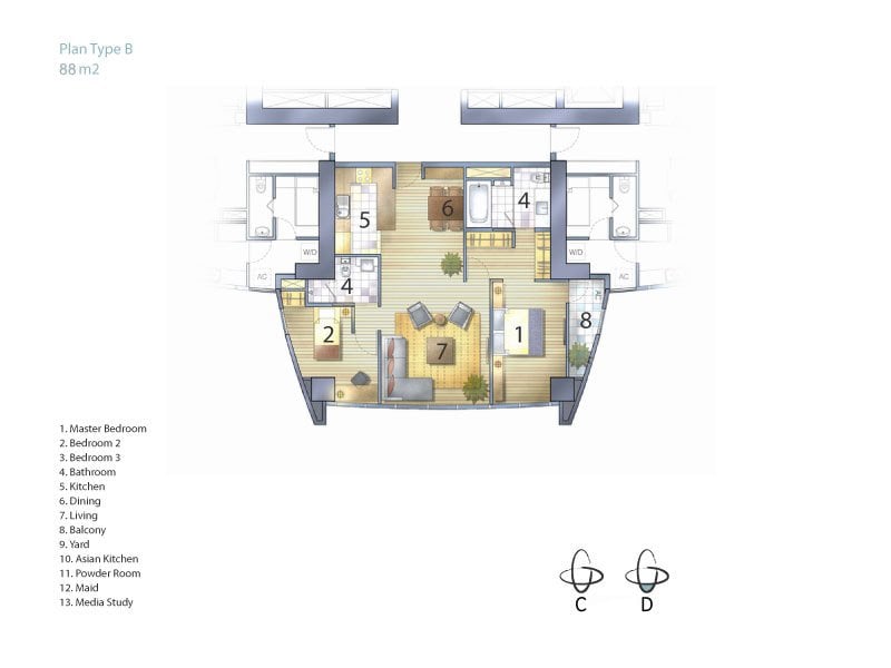 Millennium Residence 2 Bedrooms Type B