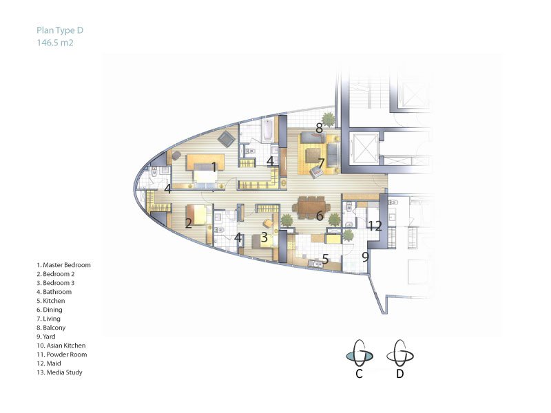 Millennium Residence 3 Bedrooms Type D