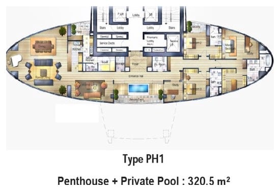 Millennium Residence Penthouse Type PH1