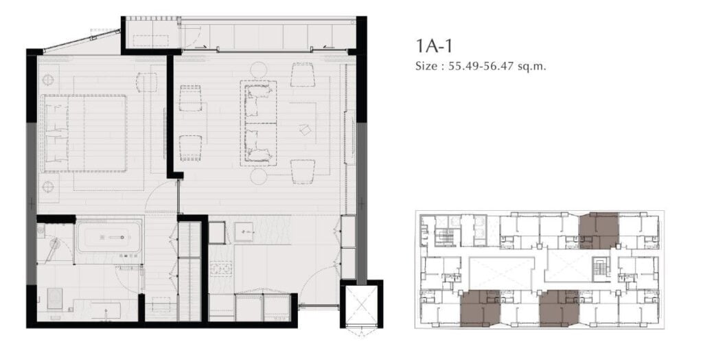 Saladeang One 1 Bedroom Type 1A-1