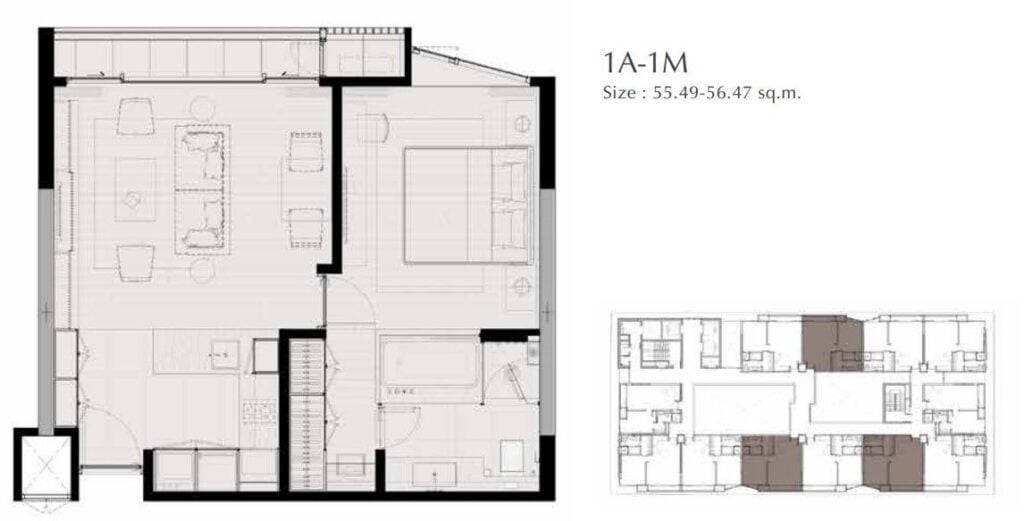 Saladeang One 1 Bedroom Type 1A-1M