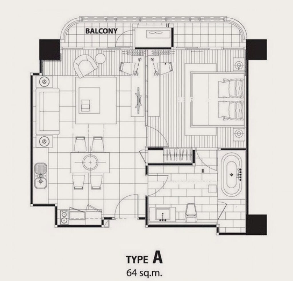 Sathon Heritage Residences 1 Bedroom type A