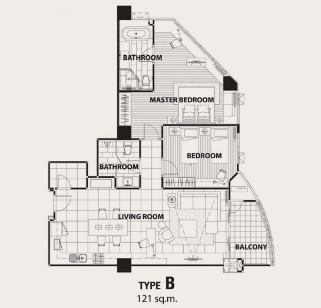 Sathon Heritage Residences 2 Bedrooms type B