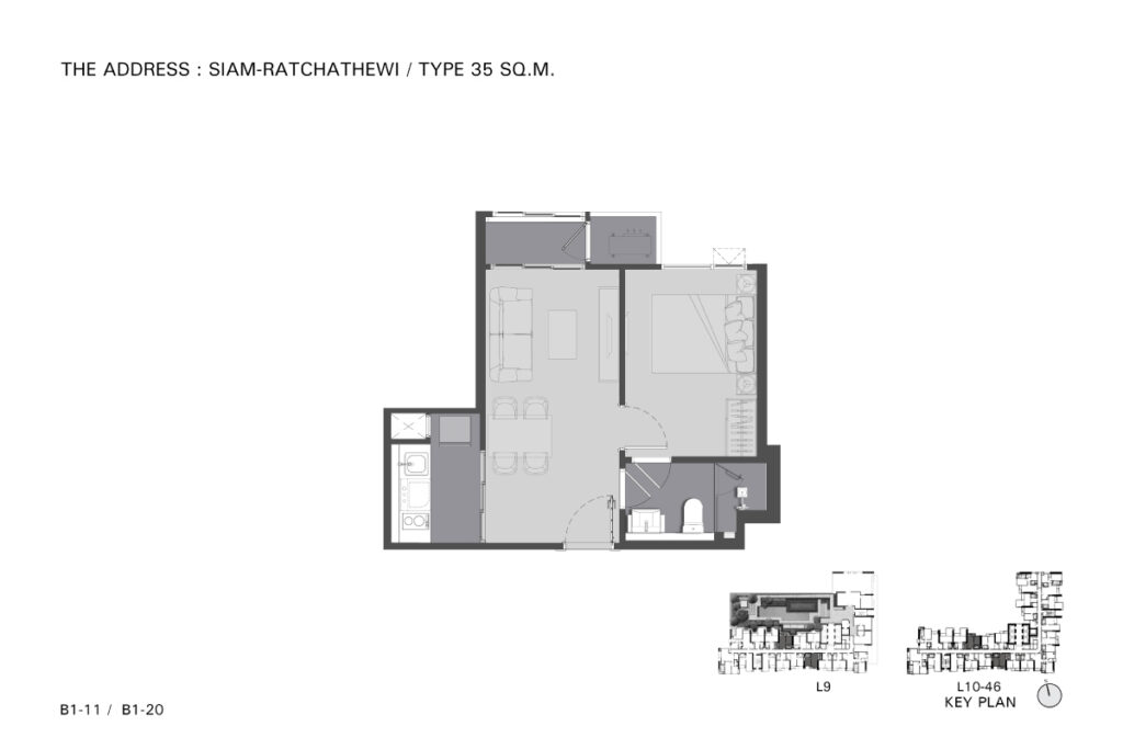 The Address Siam Ratchathewi 1 Bedroom B1-6