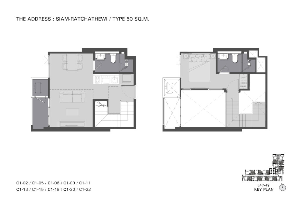 The Address Siam Ratchathewi 1 Bedroom Duplex C1