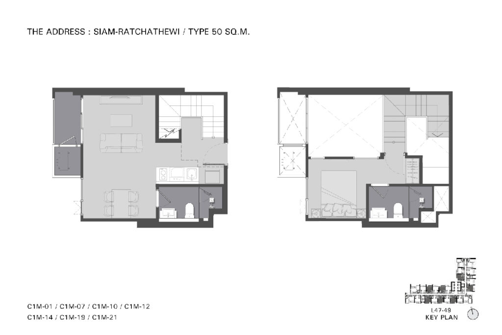 The Address Siam Ratchathewi 1 Bedroom Duplex C1M