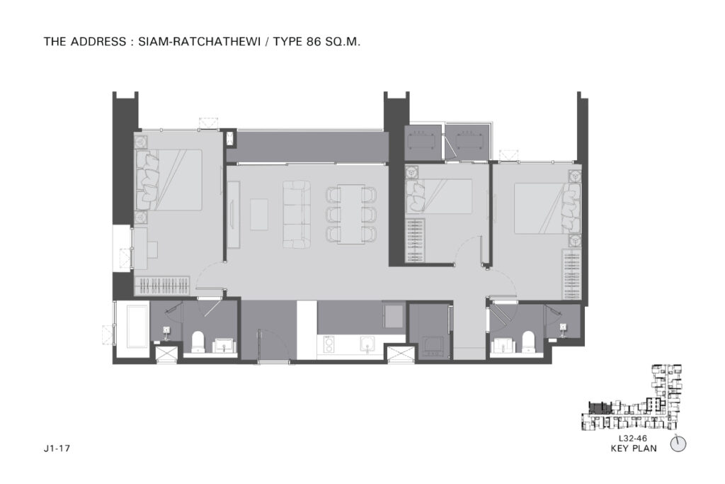 The Address Siam Ratchathewi 3 Bedrooms J1