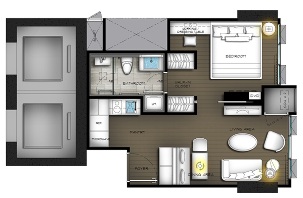 The Diplomat Sathorn 1 Bedroom A1