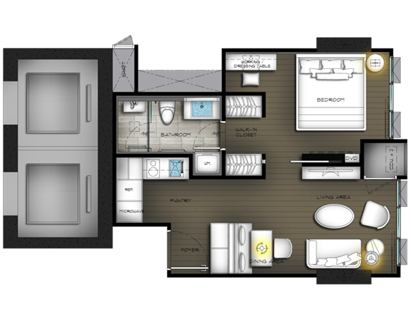 The Diplomat Sathorn 1 Bedroom A2