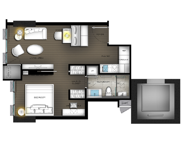 The Diplomat Sathorn 1 Bedroom A3