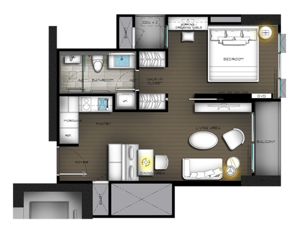 The Diplomat Sathorn 1 Bedroom A4