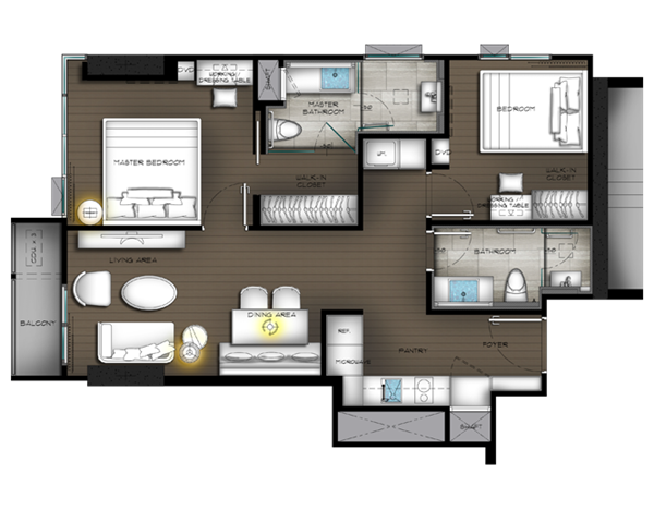 The Diplomat 2 Bedrooms B2