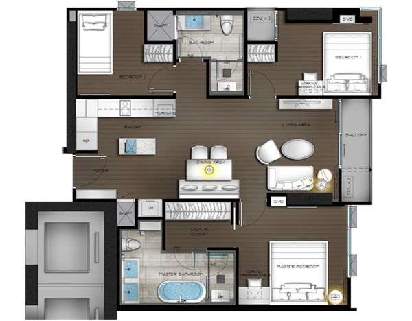 The Diplomat Sathorn 3 Bedrooms C2