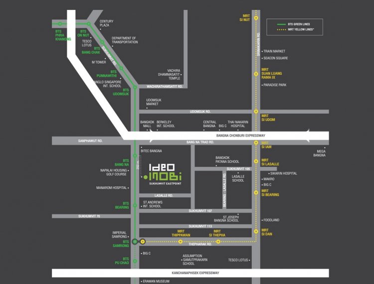 Ideo Mobi Sukhumvit Eastpoint Map