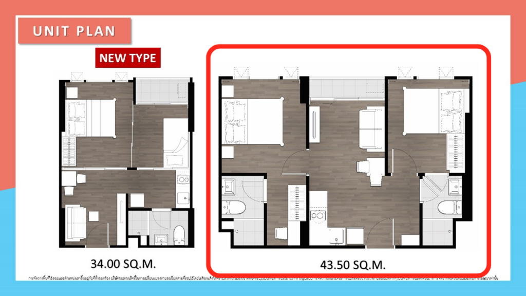 The Origin Ramintra 83 Station 2 Bedrooms 43.50 sqm.