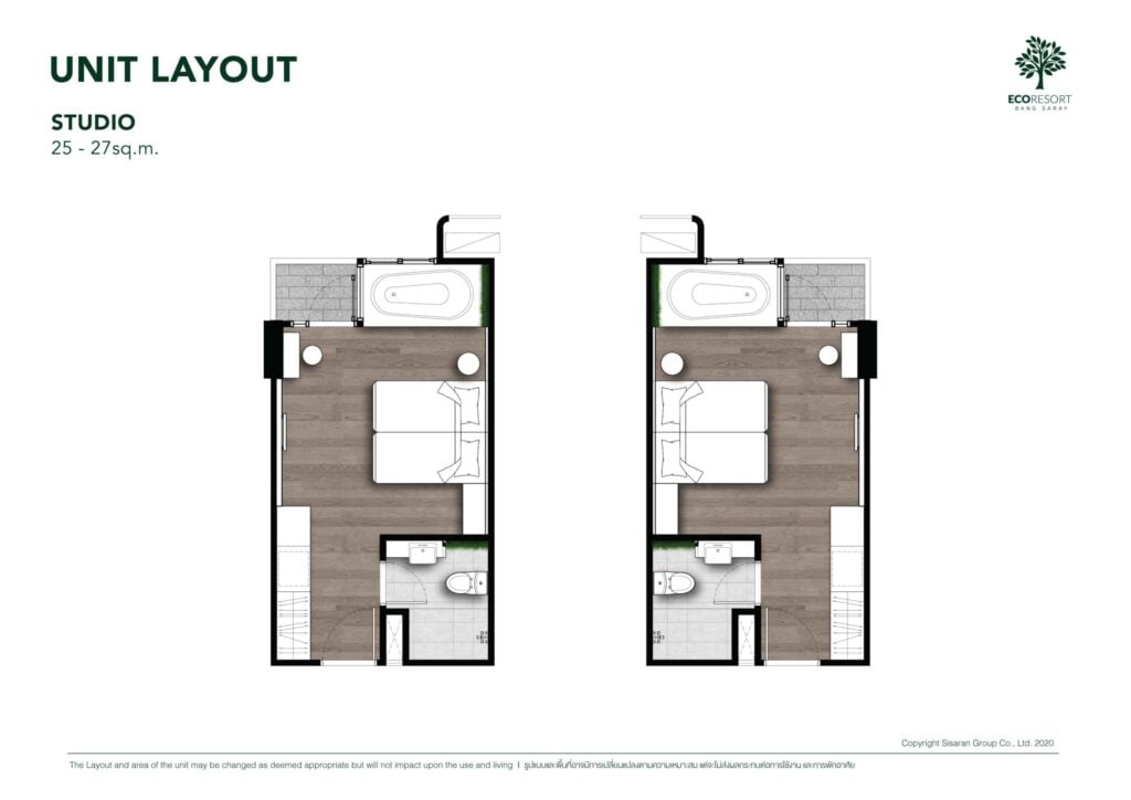 ECO Resort Bang Saray Studio 25 sqm. - 27 sqm.