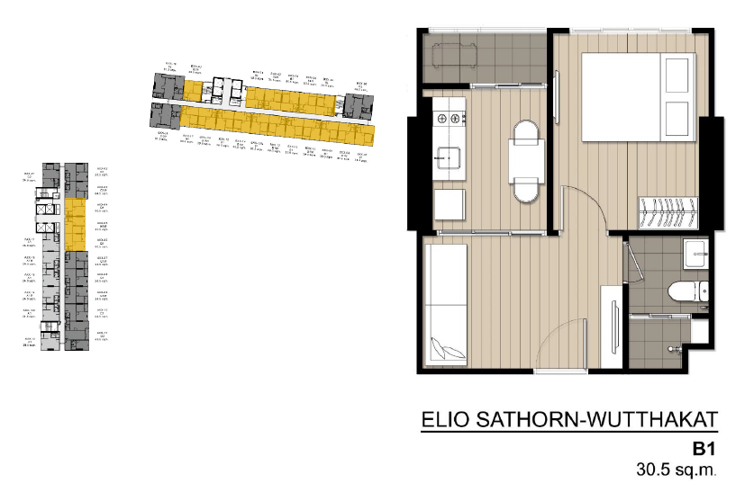 Elio Sathorn-Wutthakat 1 Bedroom Type B1