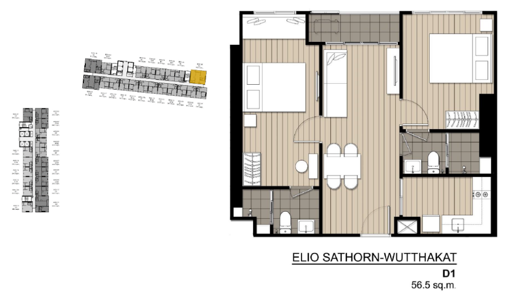 Elio Sathorn-Wutthakat 2 BedroomsType D1