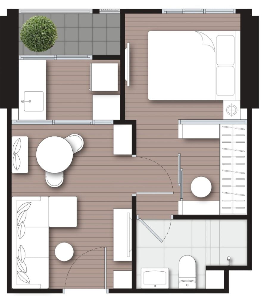 Nue Noble Srinakarin-Lasalle Type A 1 30.40 sq.m.