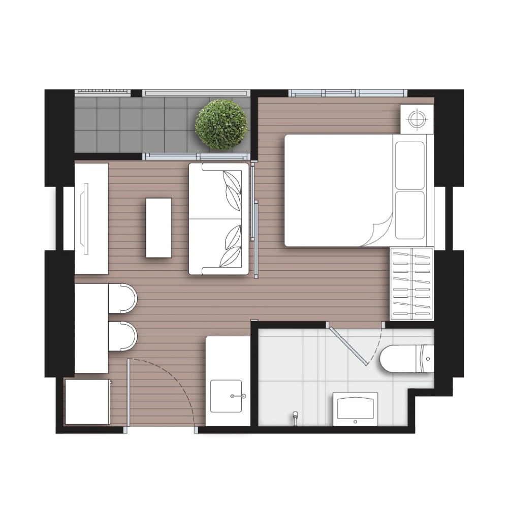 Nue Noble Srinakarin-Lasalle Type A 22 sq.m.