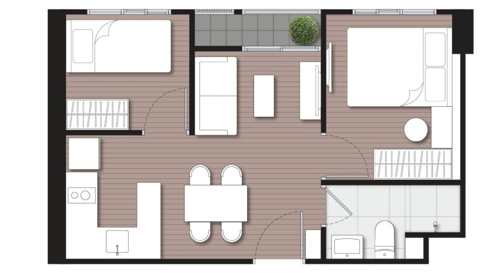 Nue Noble Srinakarin-Lasalle Type B 34.80 sq.m.