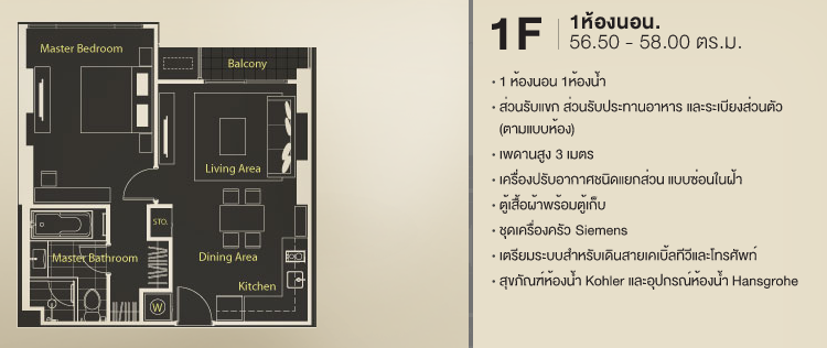 Quattro by Sansiri 1 Bedroom 1F