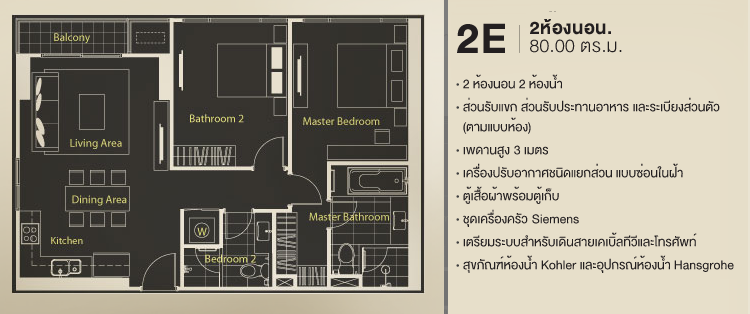 Quattro by Sansiri 2 Bedrooms 2E