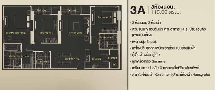 Quattro by Sansiri 3 Bedrooms 3A