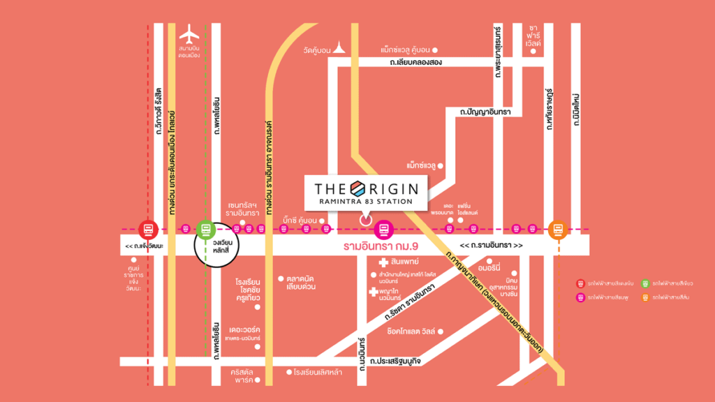 The Origin Ramintra 83 Station map