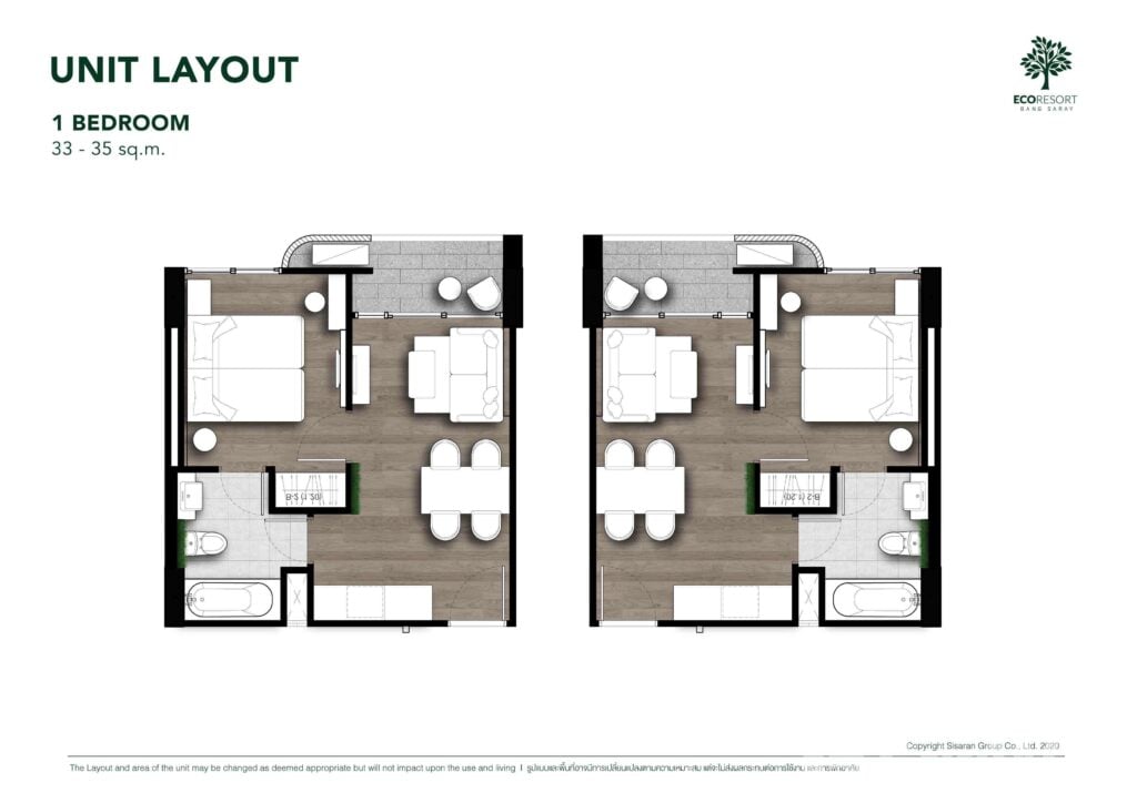 ECO Resort Bang Saray 1 Bedroom 33-35 sqm.