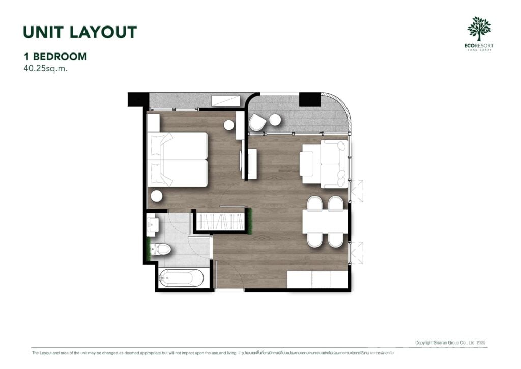 ECO Resort Bang Saray 1 Bedroom 40.25 sqm.