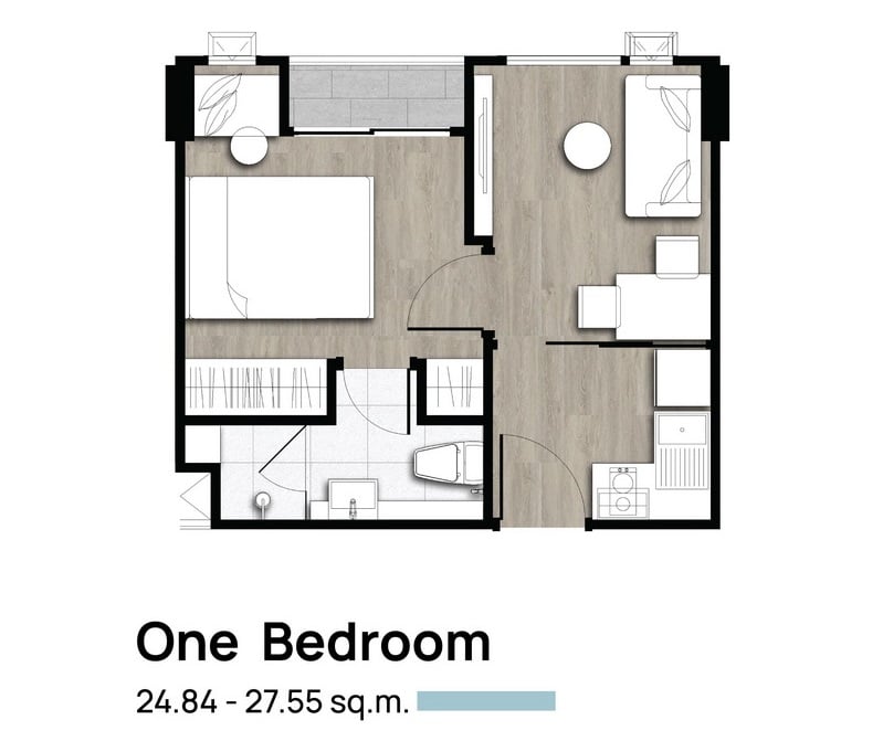 Beat Sukhumvit 98 1 Bedroom 24.84 sqm.