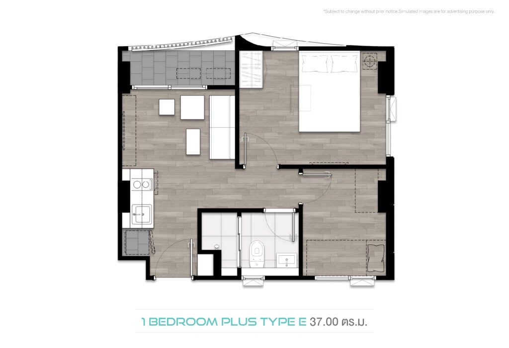 Blue Phahonyothin 35 1 Bedroom Plus Type E 37.00 sqm.