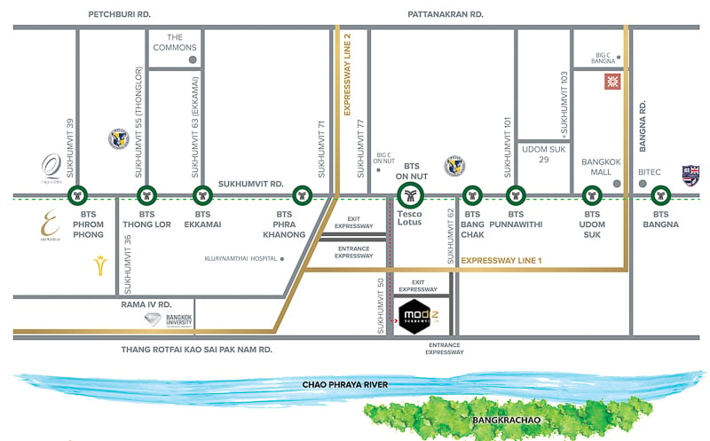 Modiz Sukhumvit 50 Map