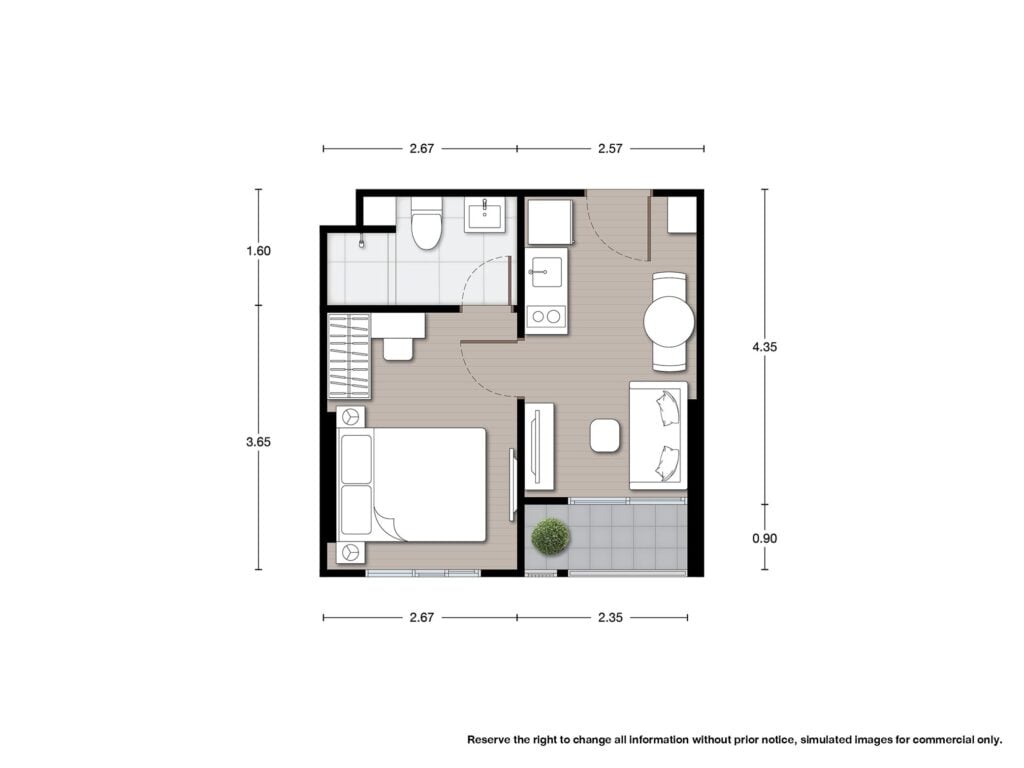 Nue Mega Plus Bangna 1 Bedroom 26.00 sqm.