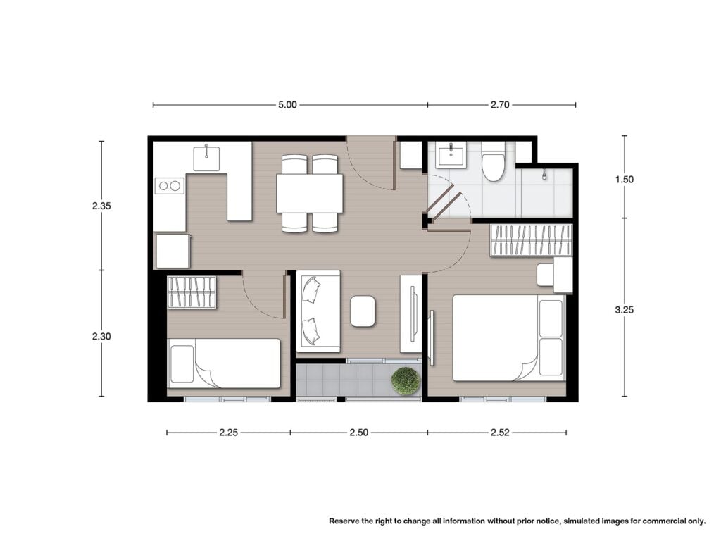 Nue Mega Plus Bangna 1 Bedroom Plus 34.00 sqm.