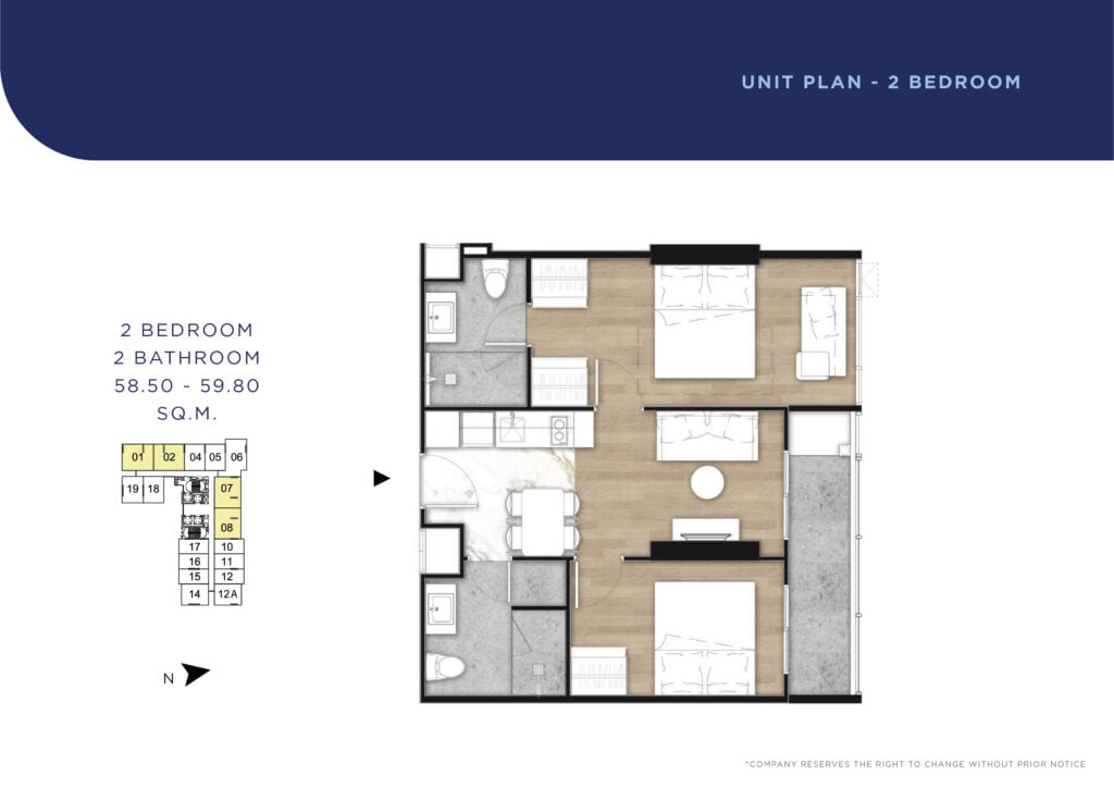 Once Pattaya 2 bedroom 2 bathroom