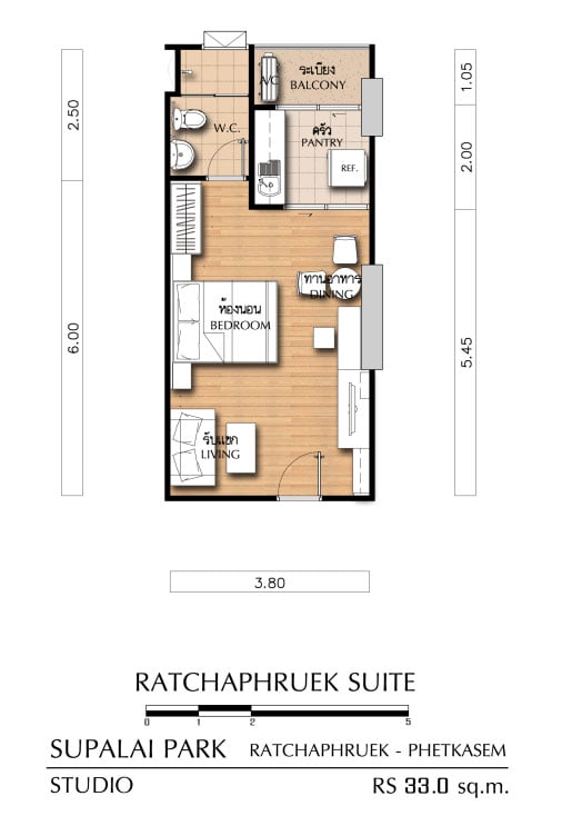 Supalai Park Ratchaphruek-Phetkasem Studio 33 sqm.