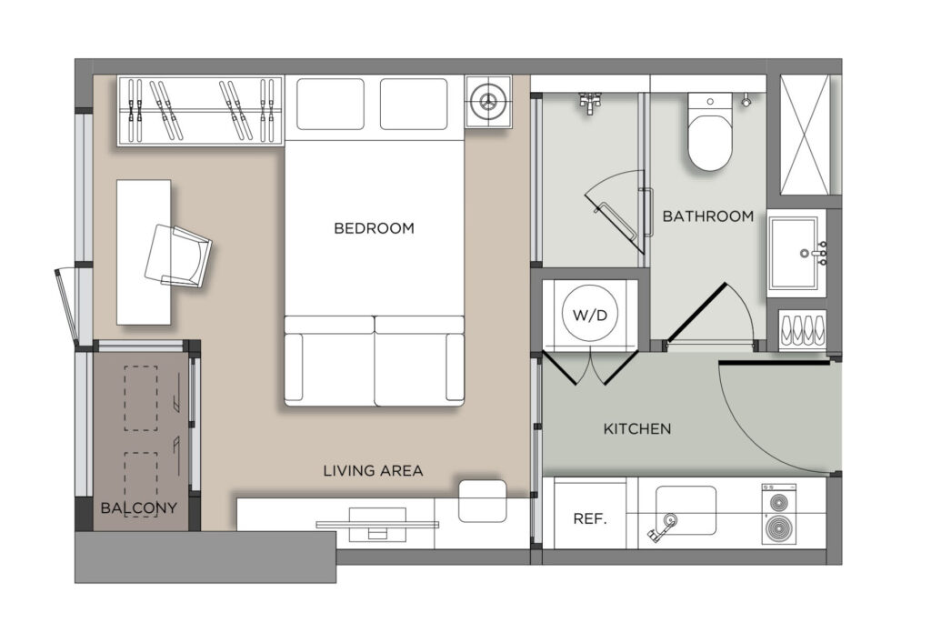 The Cloud Thonglor-Petchaburi Studio 24.5 sqm.