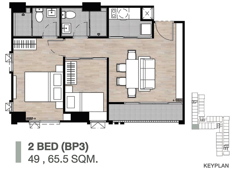 The Origin Phahol-Saphanmai 2 Bedroom BP3