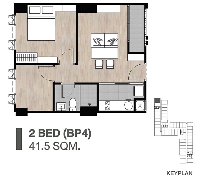 The Origin Phahol-Saphanmai 2 Bedroom BP4