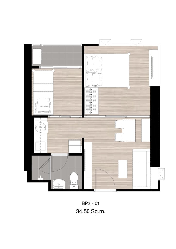 The Origin Ram Interchange 209 1 Bedroom Plus BP2-01