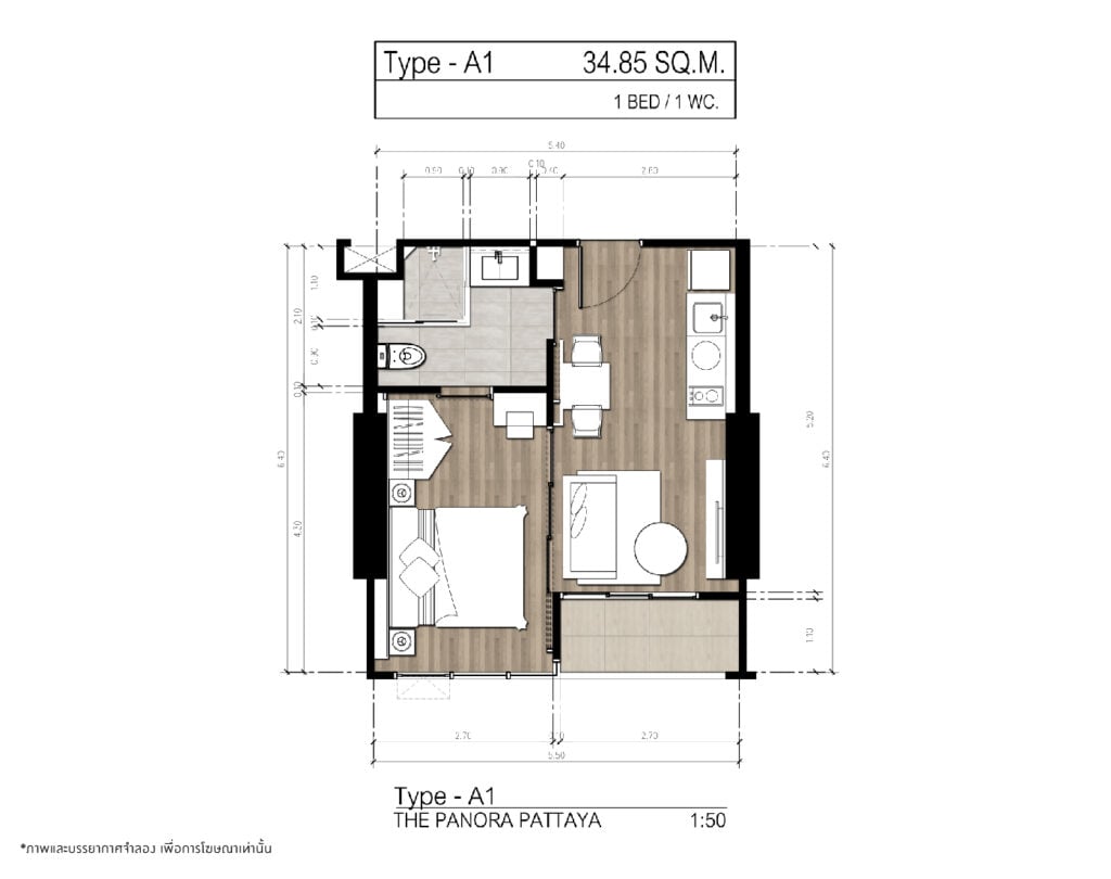 The Panora Pattaya 1 Bedroom A1