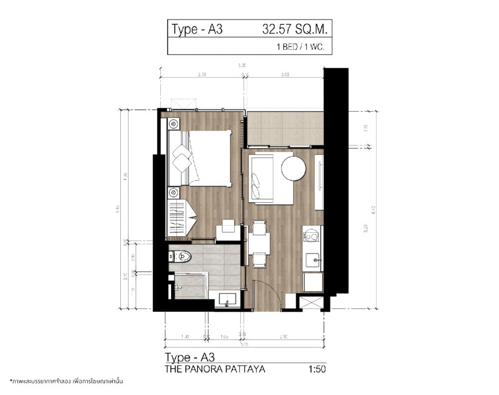 The Panora Pattaya 1 Bedroom A3