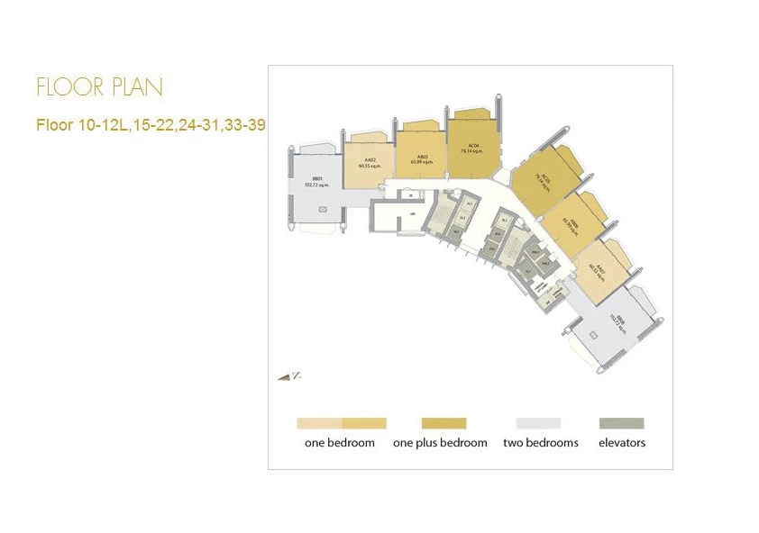 Magnolias Waterfront Residences 10th-12th, 15th-22nd, 24th-31st, 33rd-39th floor