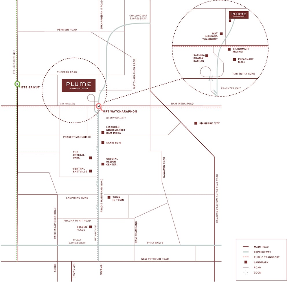 PLUME Watcharaphon - Ekkamai Map